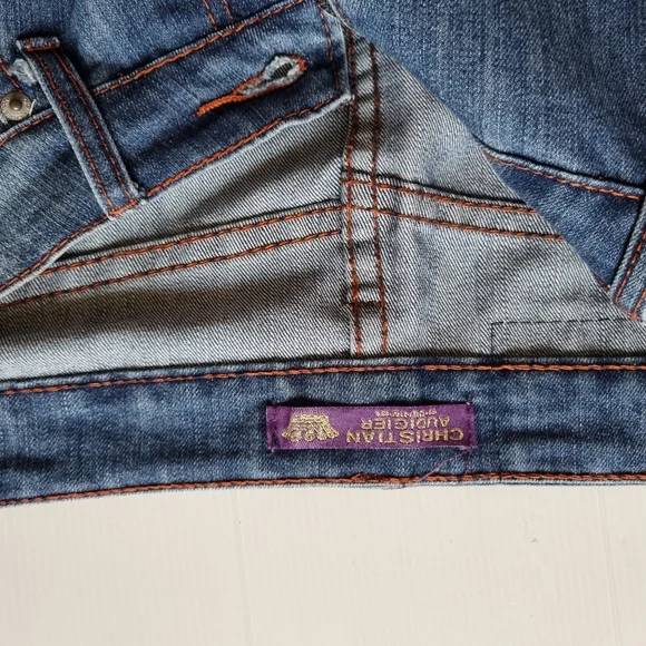 Christian Audigier Mini Denim Y2K Embroidered Panther Skirt Size 31 (Size 12) - Picture 12 of 13